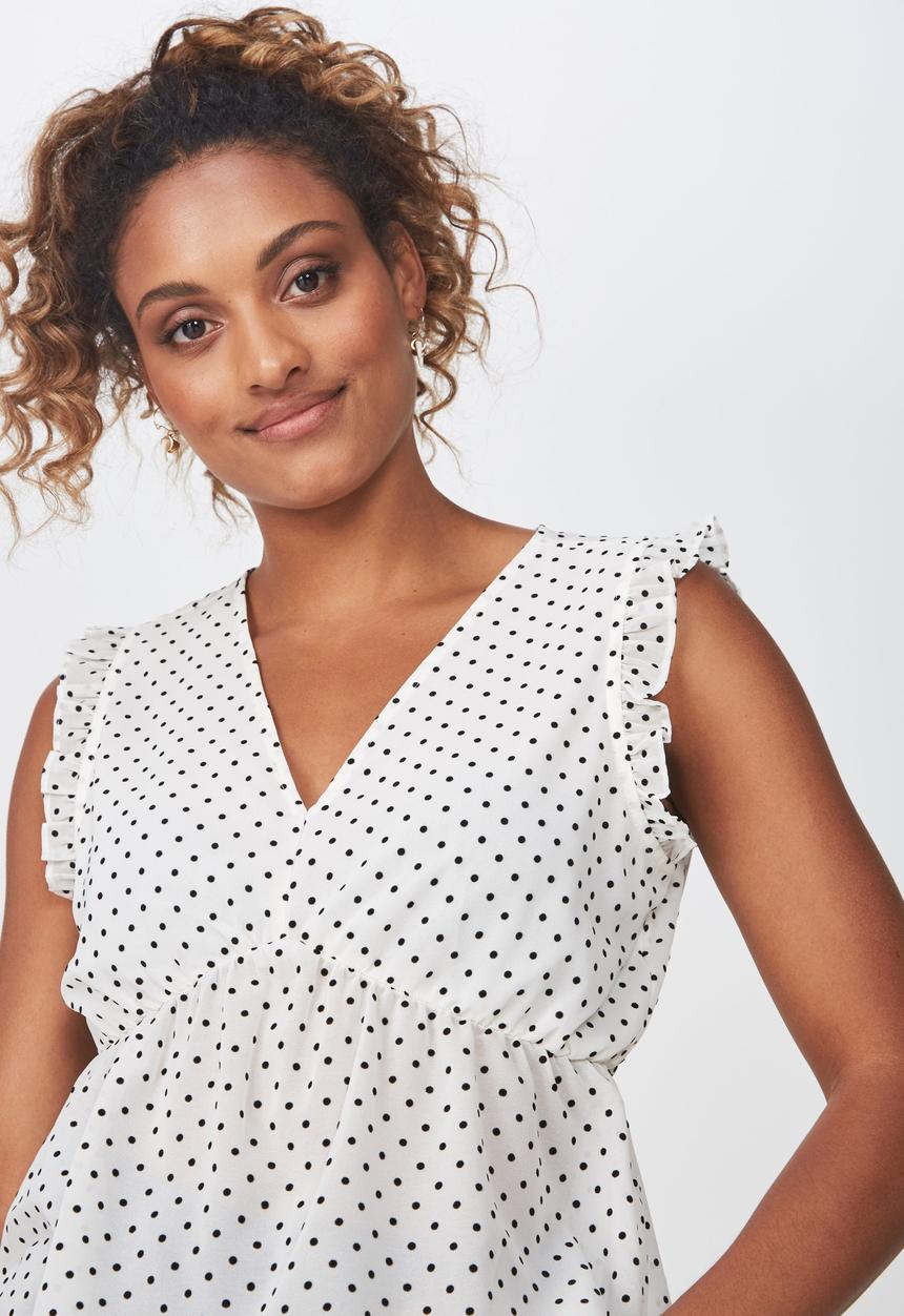 Cotton On - Cindy blouse - white  & black 
