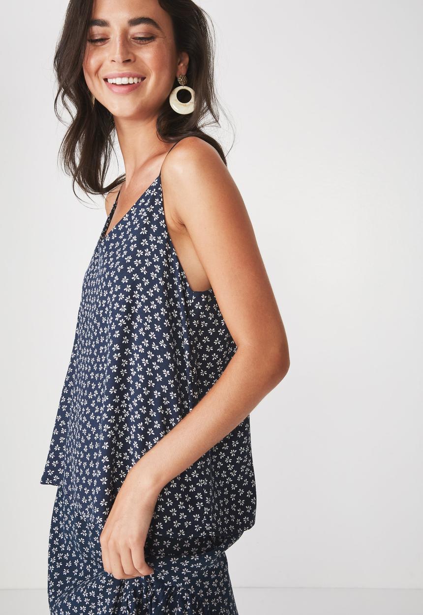 Cotton On - Astrid cami - navy & white