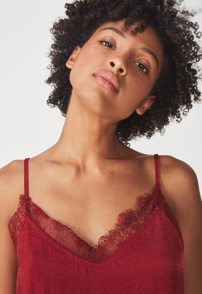 Cotton On - Ariel lace cami - red