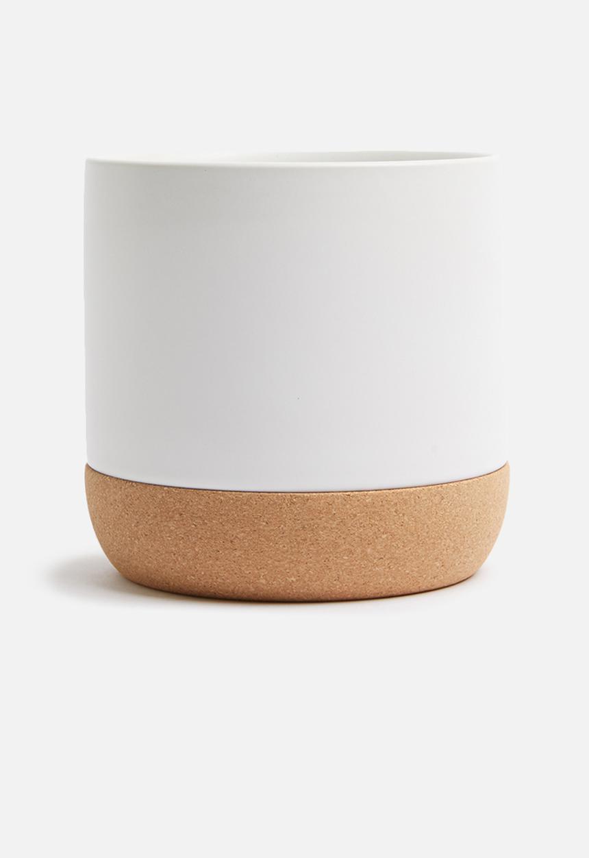 Present Time - Craft plant pot - ceramic cork matte white 