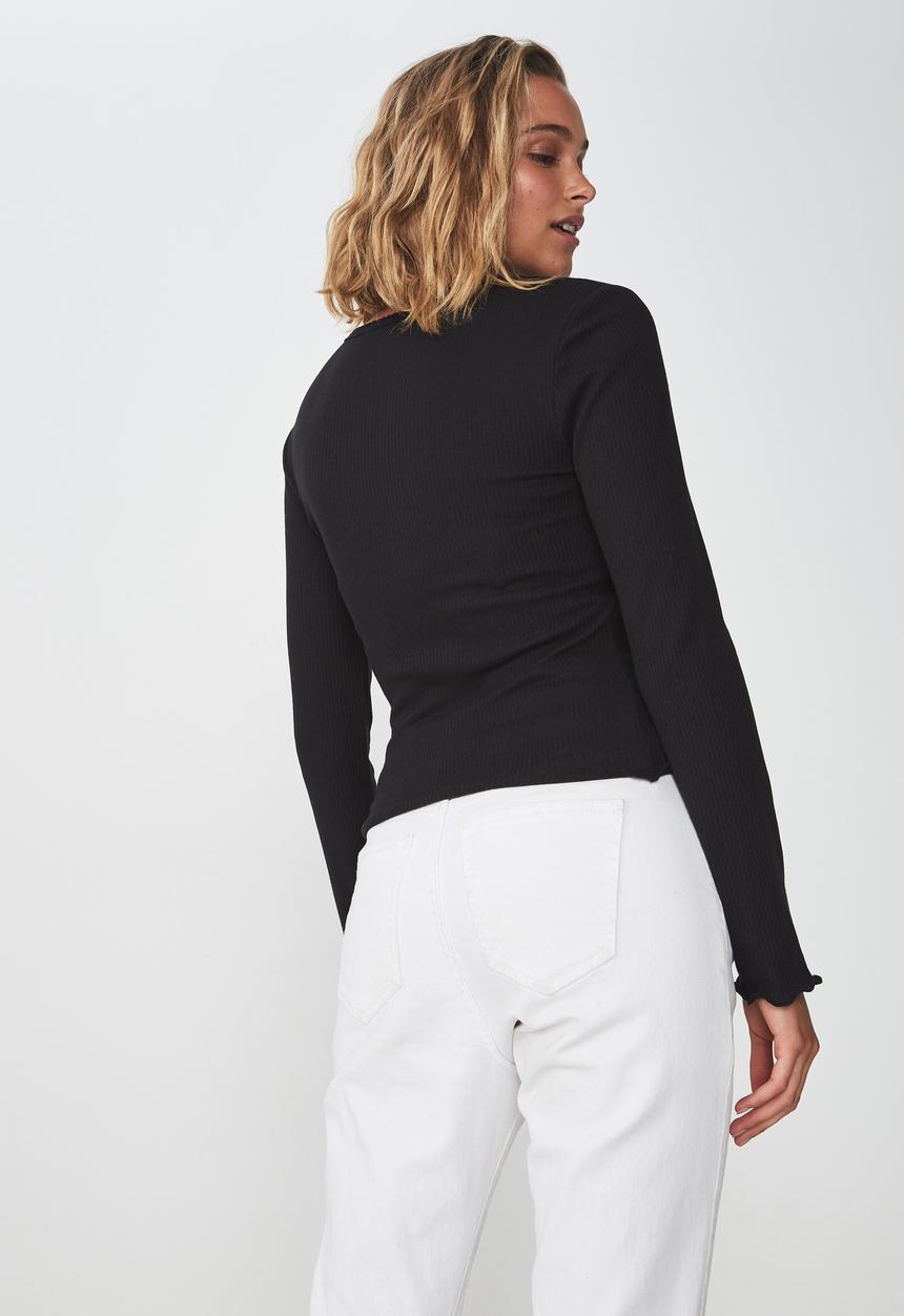 Cotton On - The sister long sleeve top - black