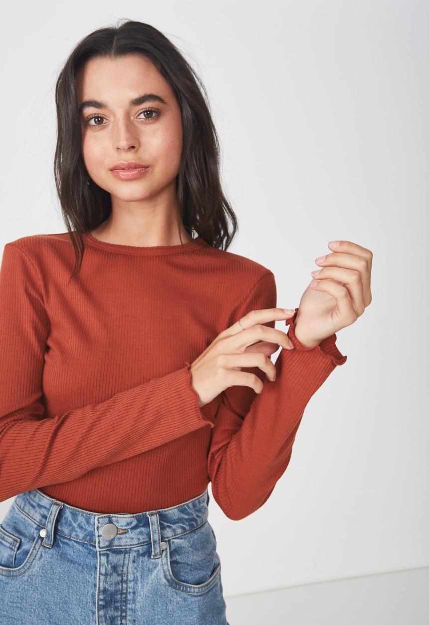 Cotton On - The sister long sleeve top - rust