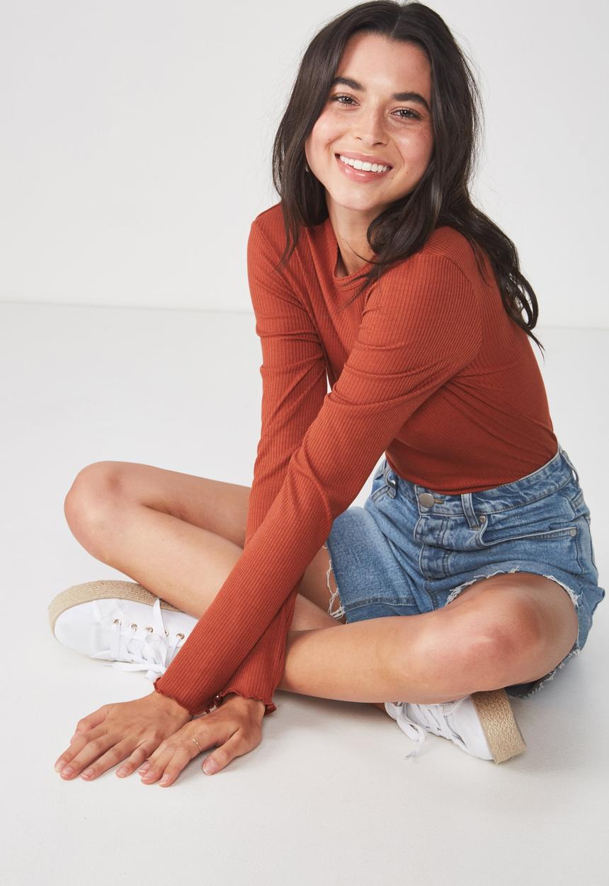 Cotton On - The sister long sleeve top - rust