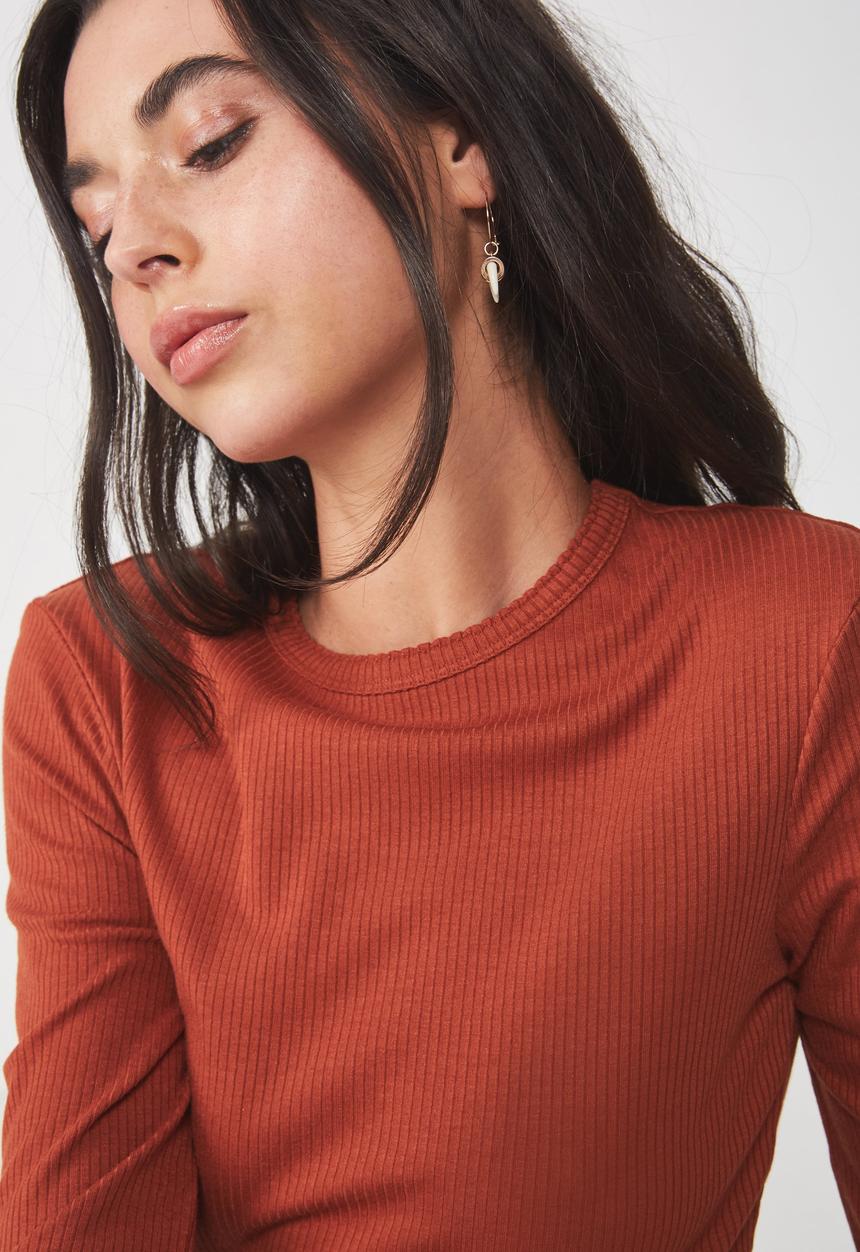 Cotton On - The sister long sleeve top - rust
