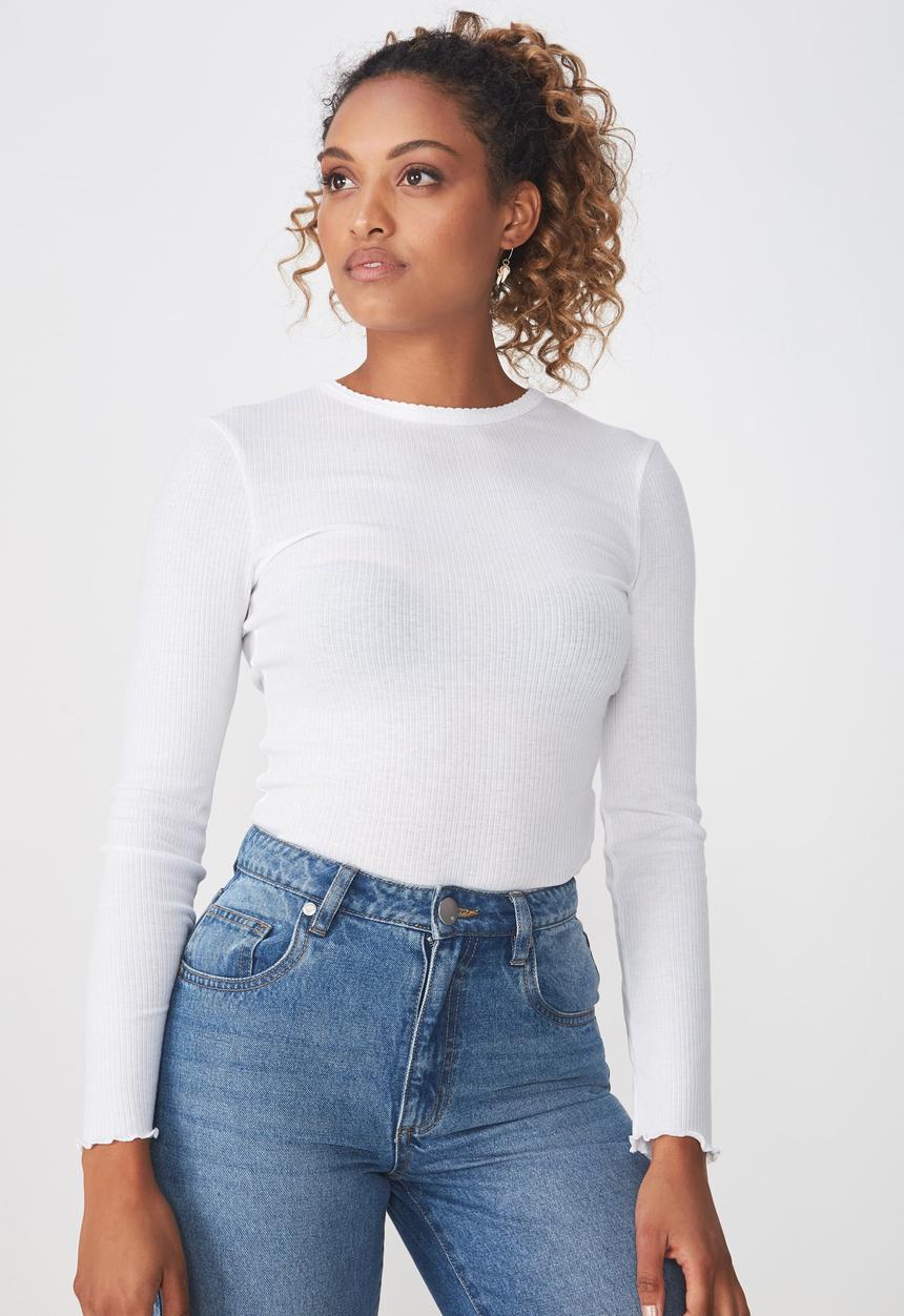 Cotton On - The sister long sleeve top - white