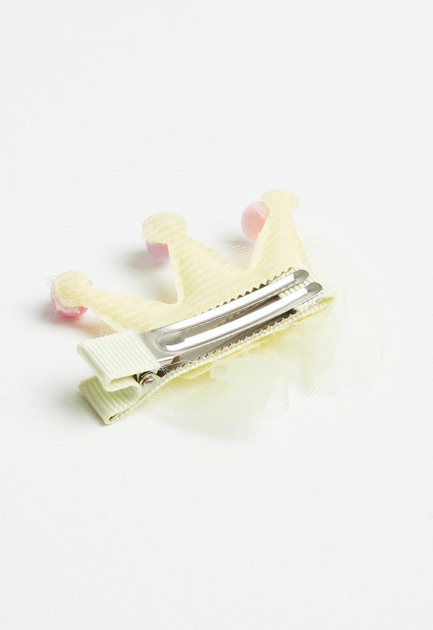 Pop Candy - Crown detailed clips - yellow