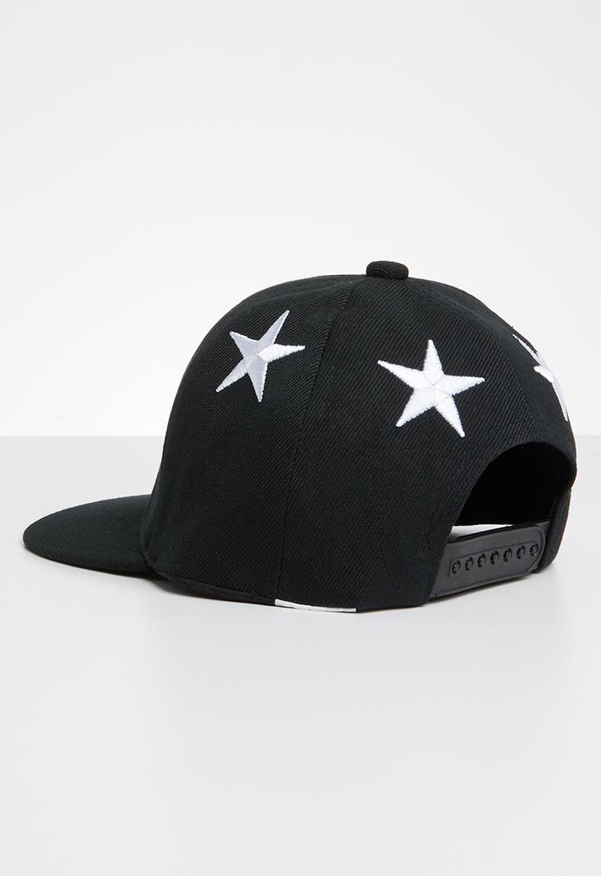 Pop Candy - Star flat brim cap - black