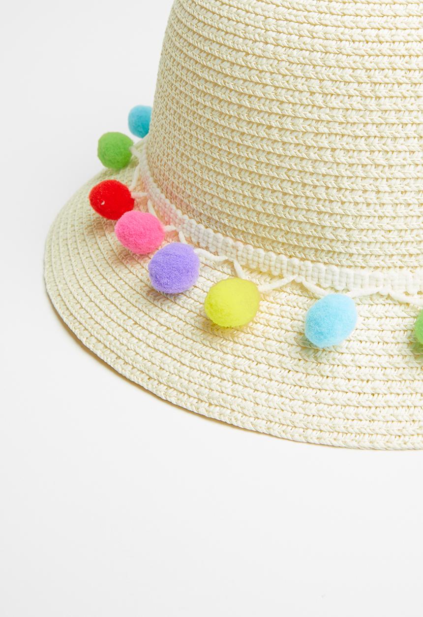 Pop Candy - Straw fedora hats - cream