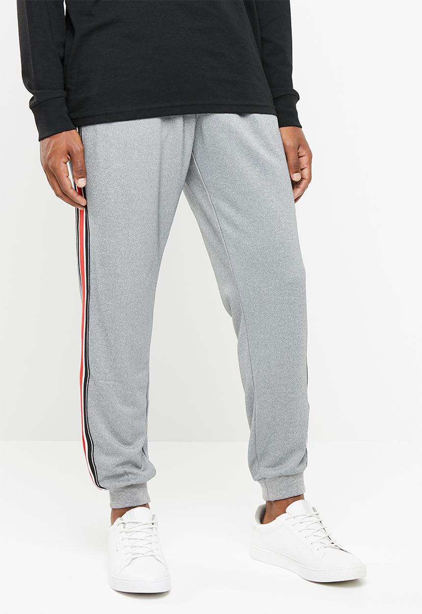 Cotton On - Slim tricot ribbed tape track jogger - grey
