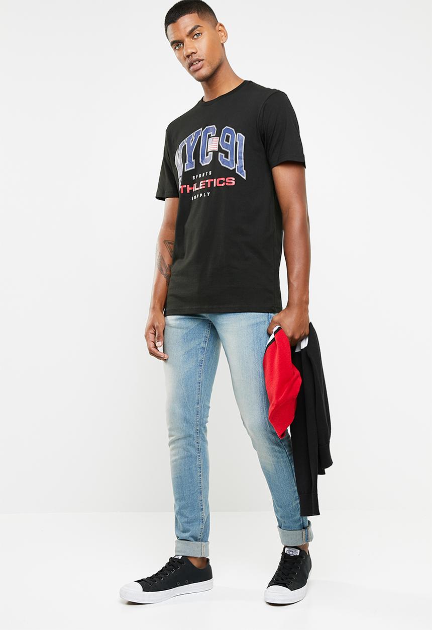 Cotton On - Nyc 91 short sleeve T-shirt - black