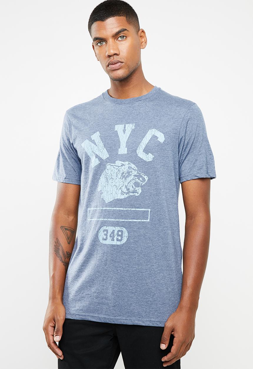 Cotton On - Nyc wolf T-shirt - blue