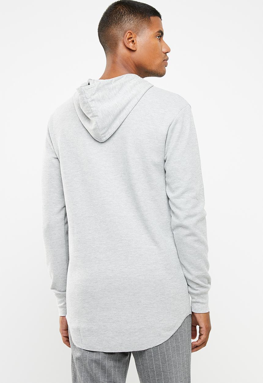 Cotton On - Hooded waffle long sleeve T-shirt - grey