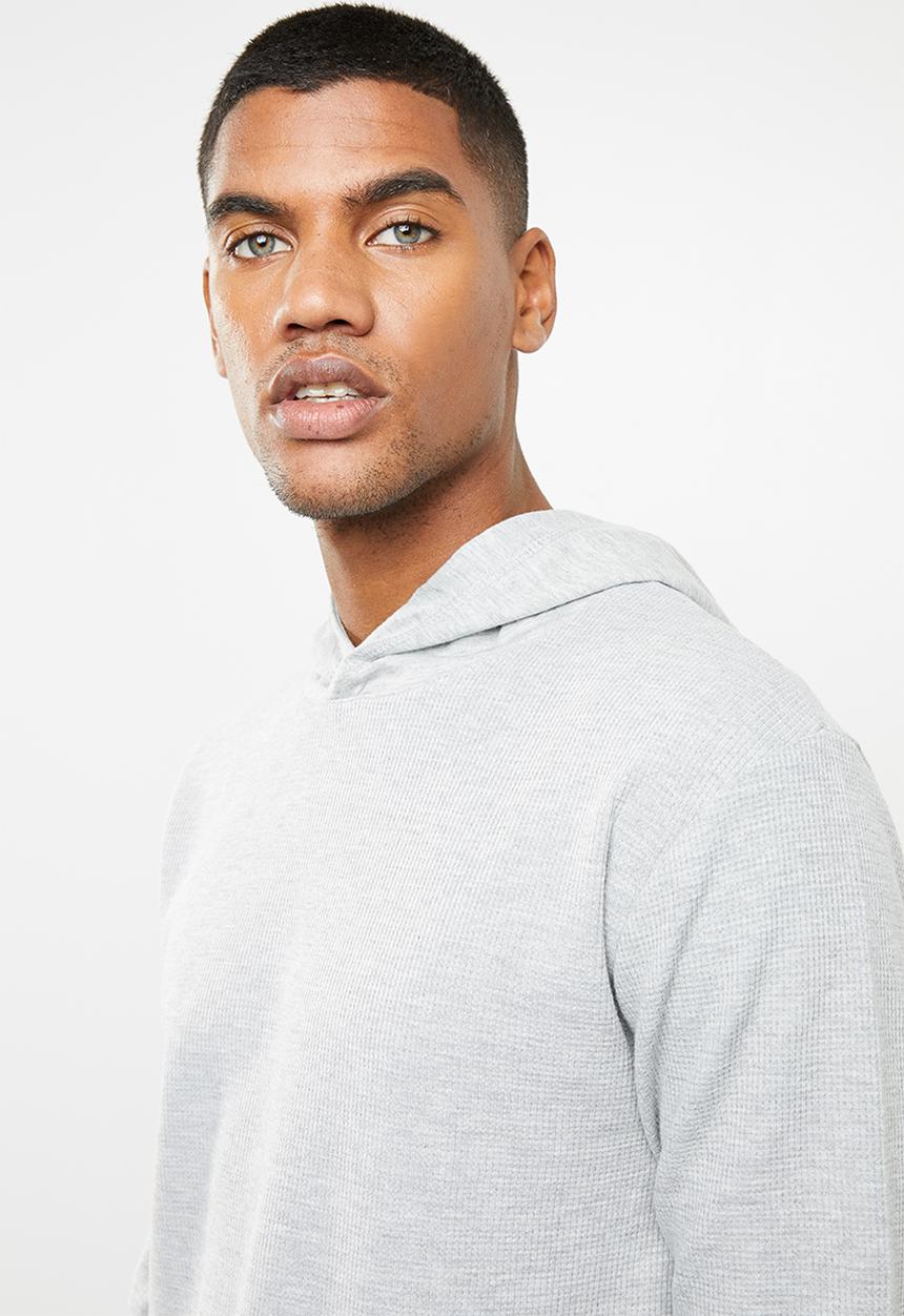 Cotton On - Hooded waffle long sleeve T-shirt - grey