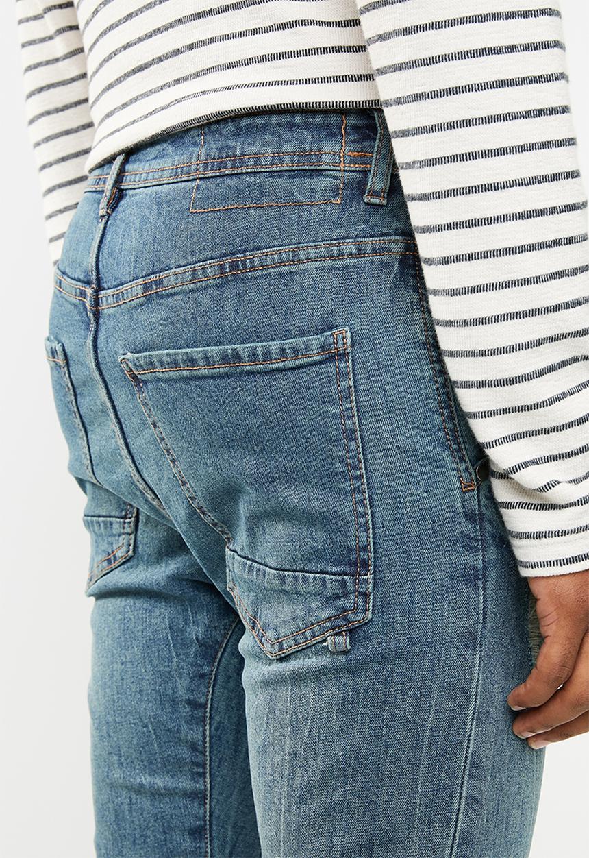 Cotton On - Blow out slim denim jogger - blue