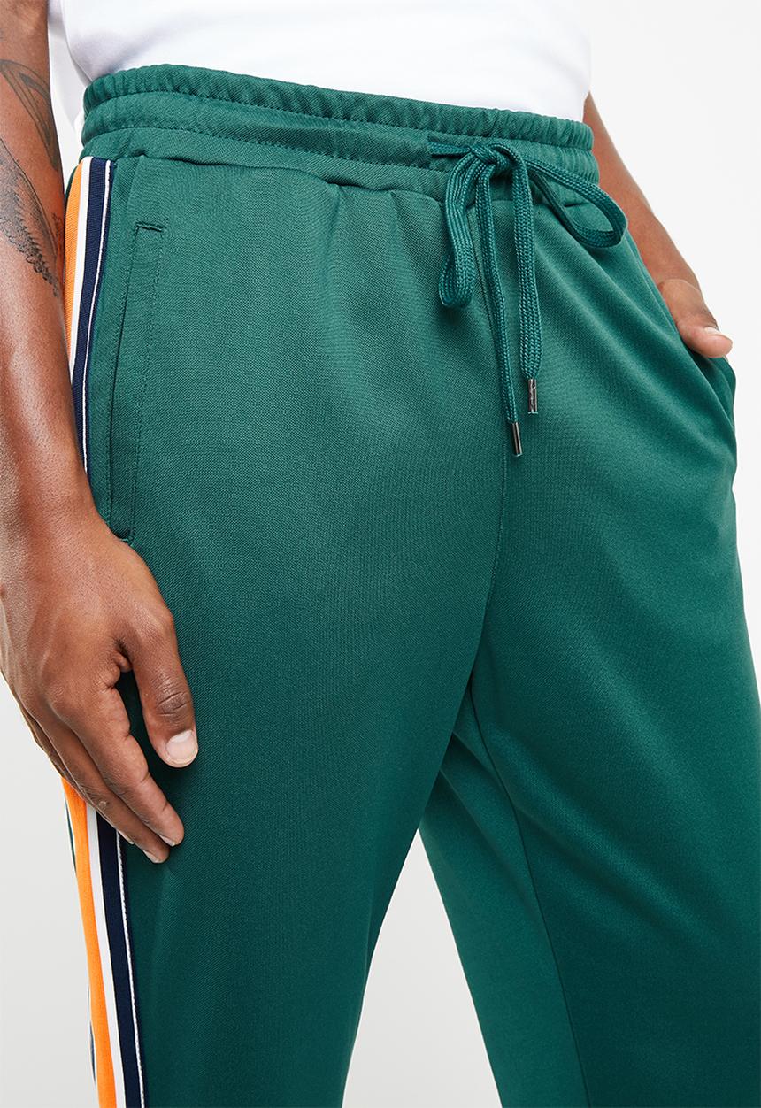 Cotton On - Slim ribbed tape tricot track jogger - green