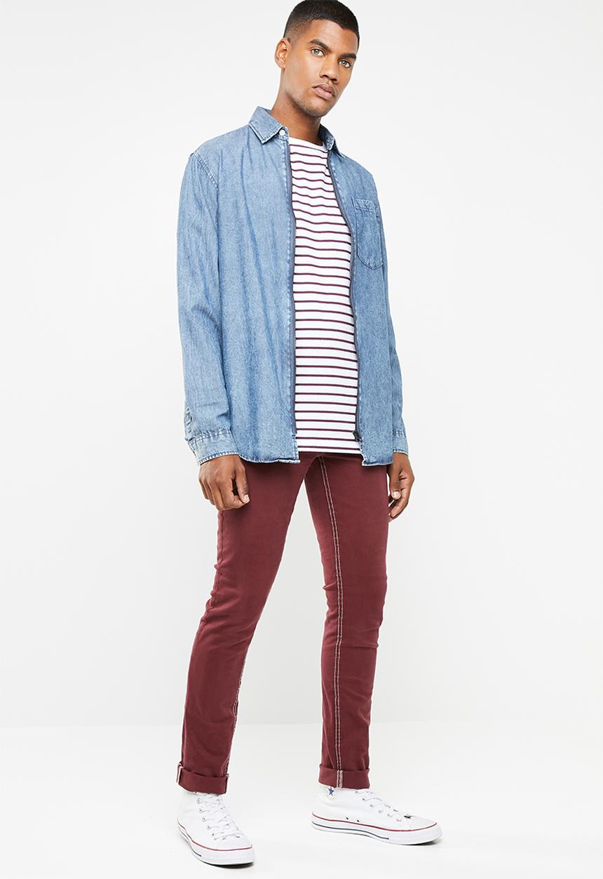 Cotton On - Slim fit jean - burgundy