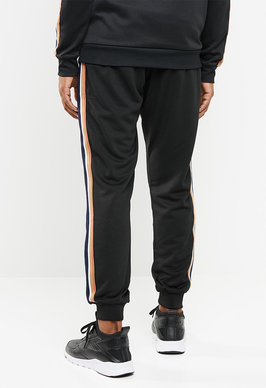 Cotton On - Slim ribbed tape tricot track jogger - black