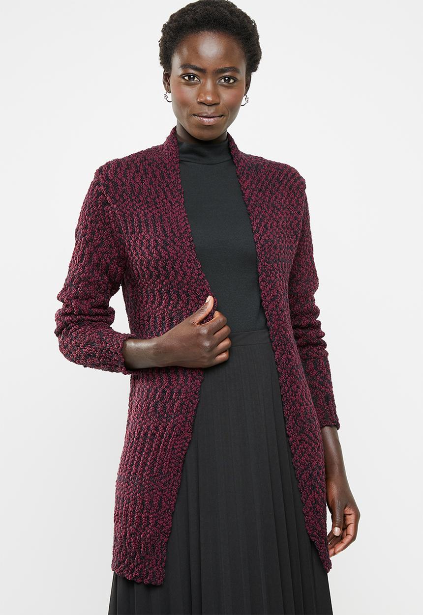 edit - Open front cardigan - burgundy