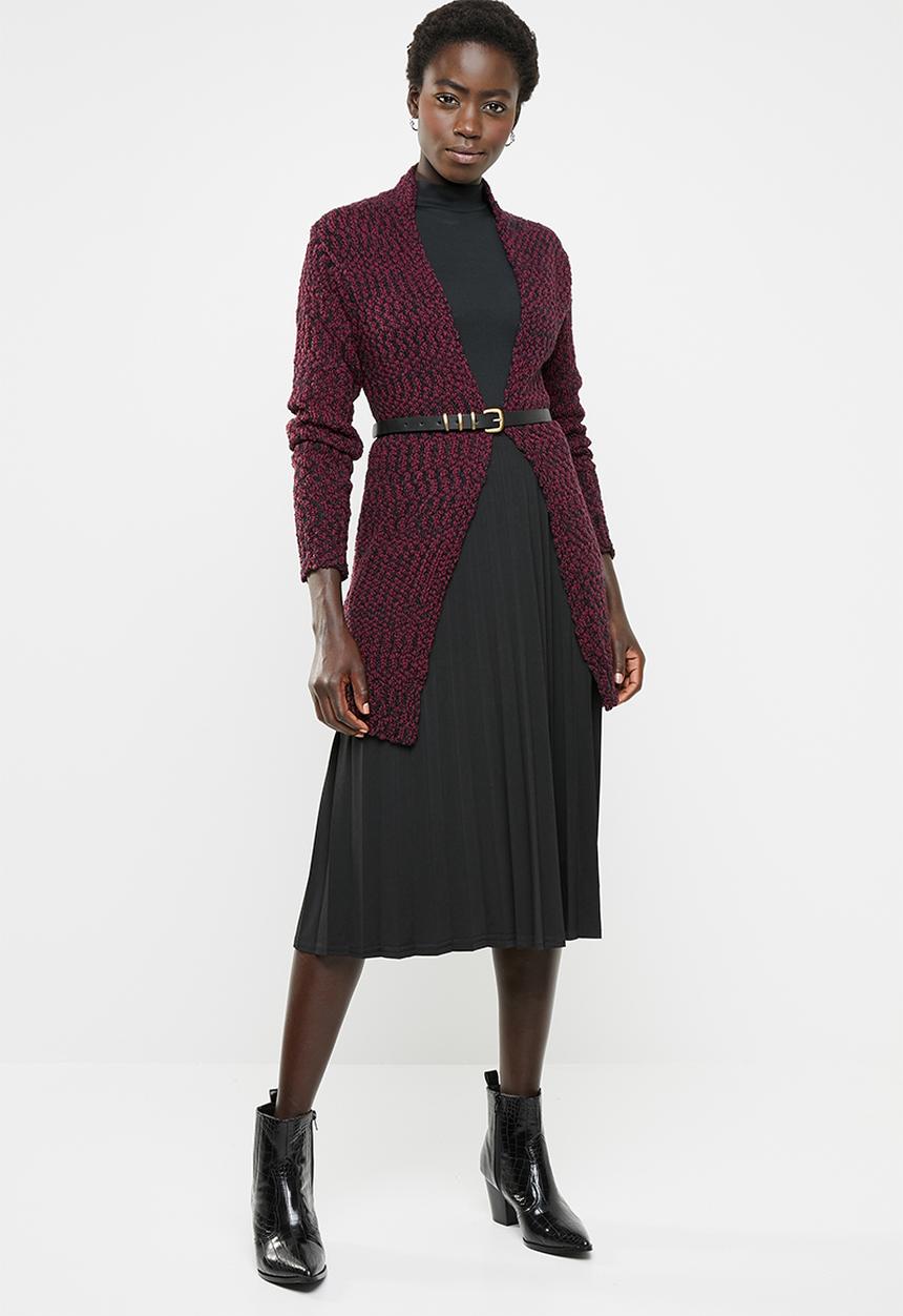 edit - Open front cardigan - burgundy