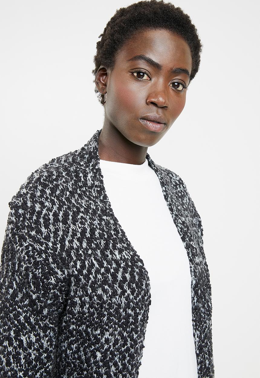 edit - Open front cardigan - black
