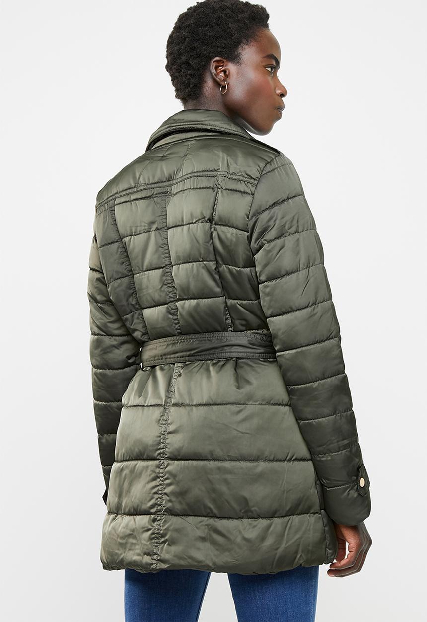 edit - Quilted puffer jacket - khaki