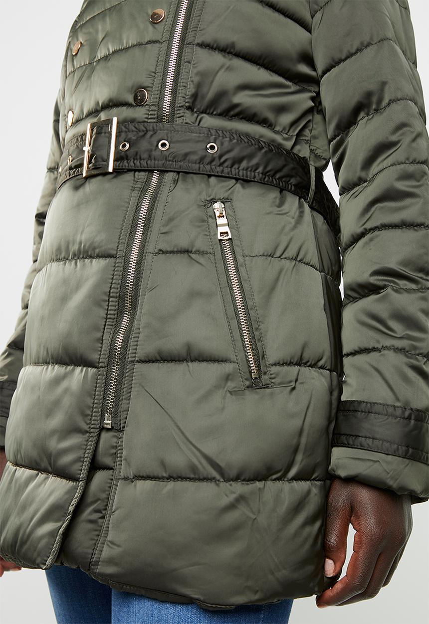 edit - Quilted puffer jacket - khaki