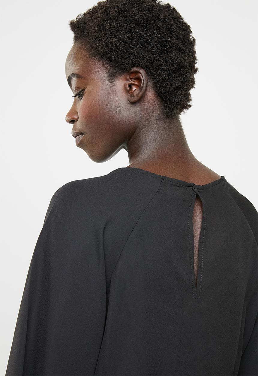 edit - Tie front blouse - black
