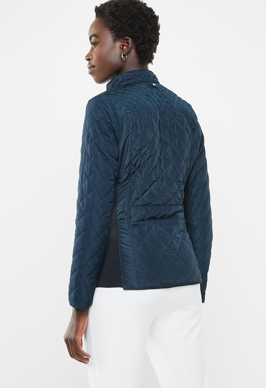edit - Diamond quilted puffer jacket - navy