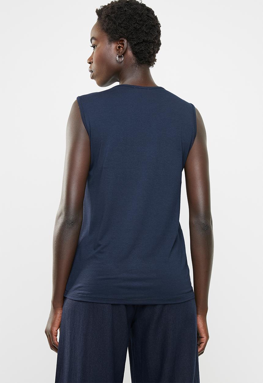 edit - Lace inset cami - navy