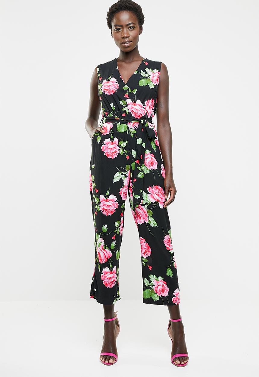edit - Wrap-over sleeveless jumpsuit - multi