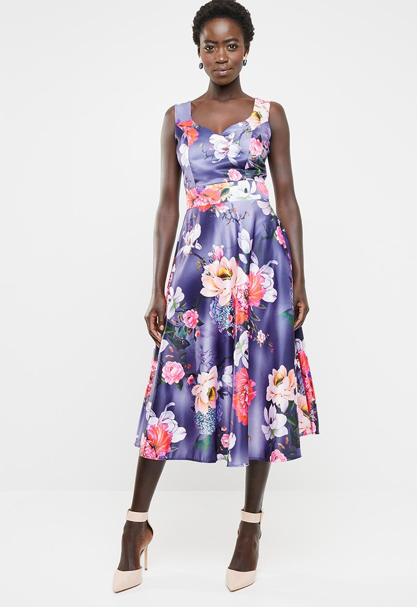 edit - Sleeveless fit and flare dress - purple