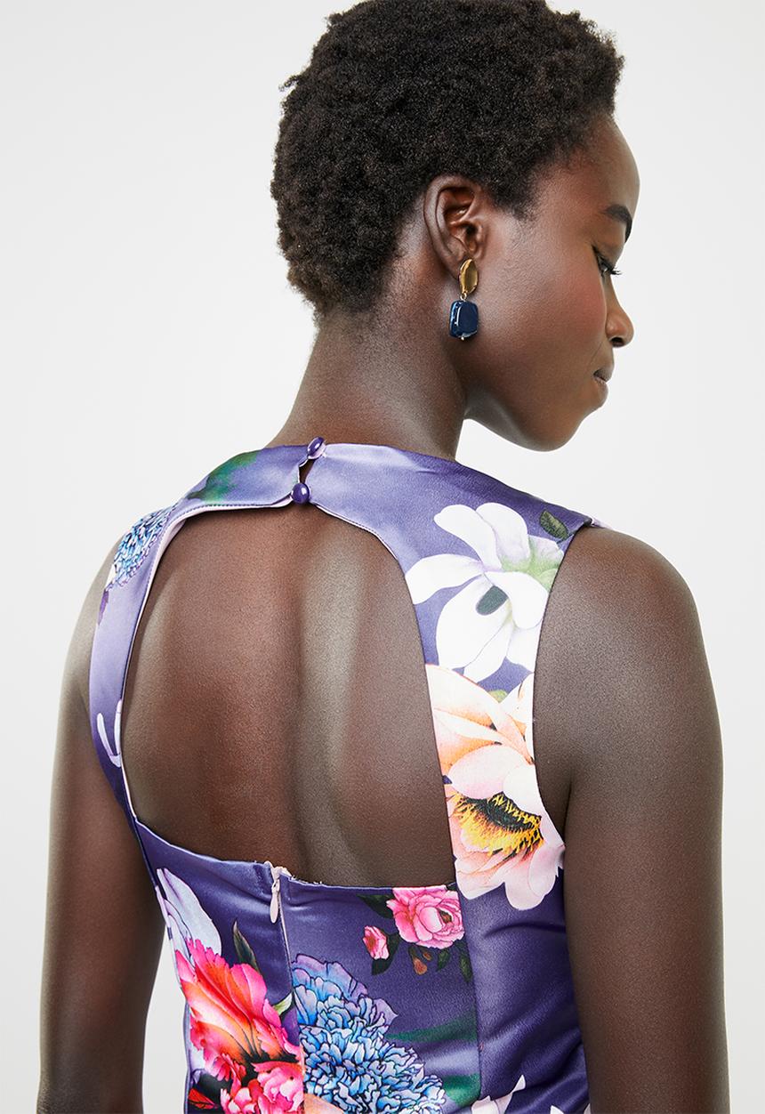edit - Sleeveless fit and flare dress - purple