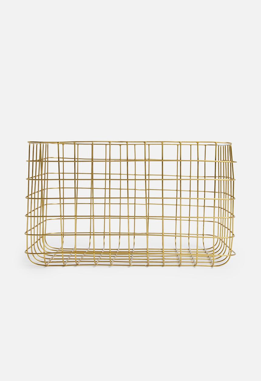 Sixth Floor - Finch wire basket - gold