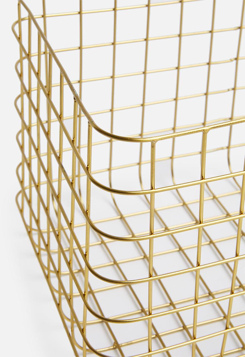 Sixth Floor - Finch wire basket - gold