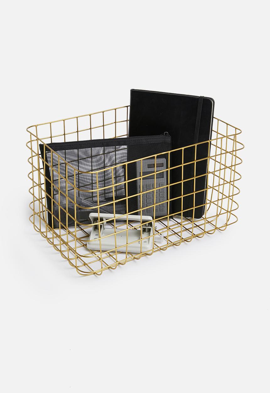 Sixth Floor - Finch wire basket - gold