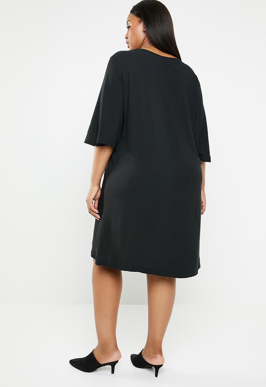 edit Plus - Boxy shift dress - black