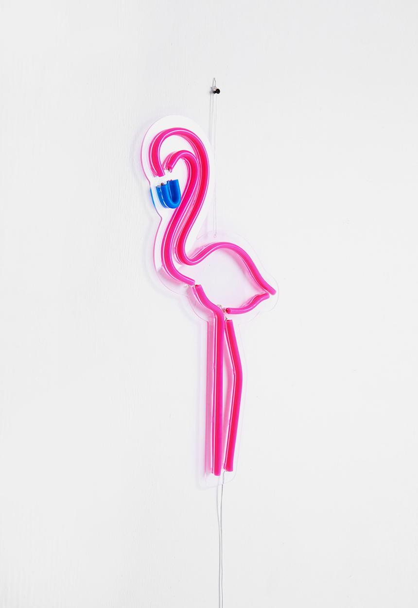 Typo - Led wall flamingo light - pink & blue