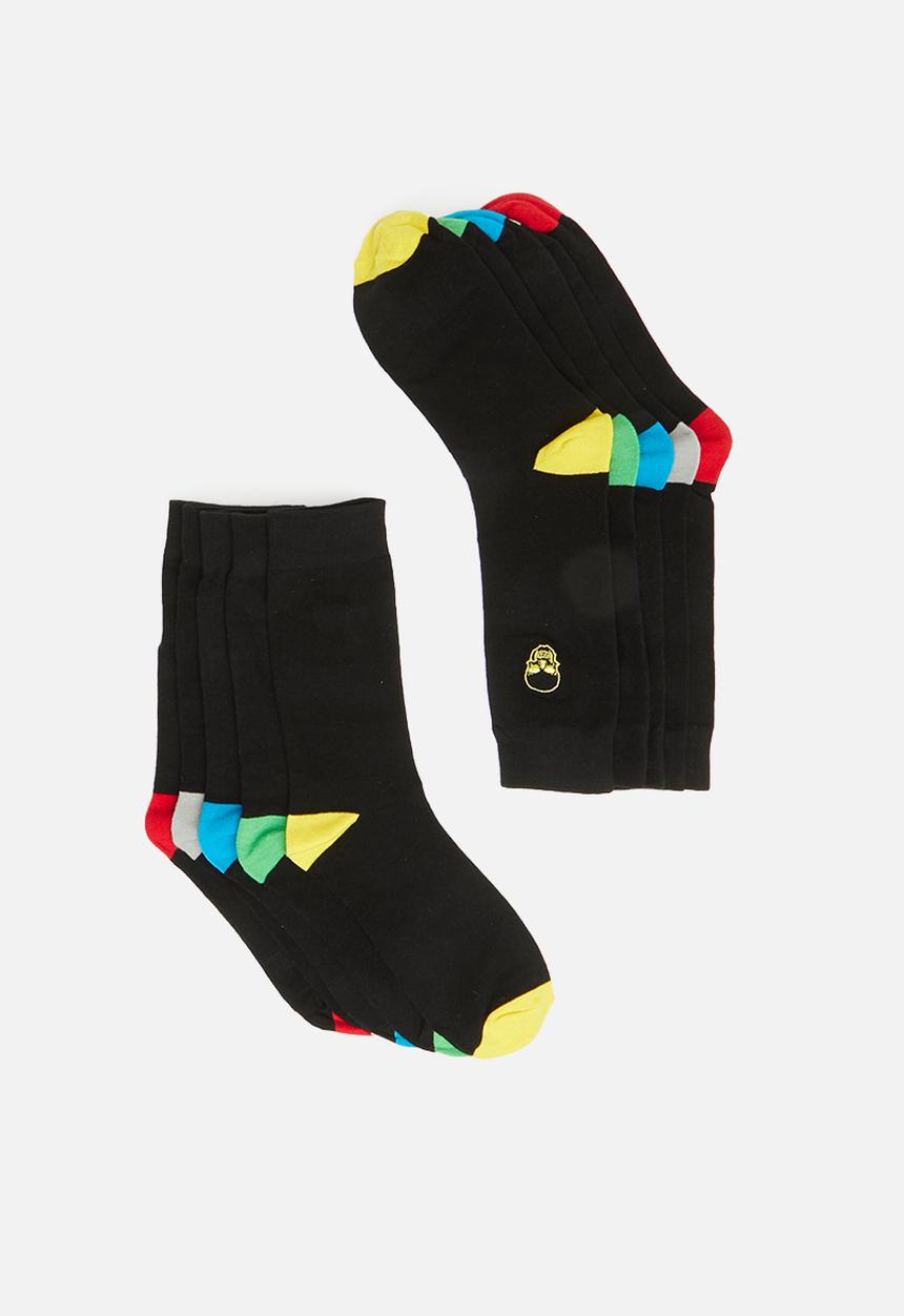 Brave Soul - Brave soul skull socks 5pk - black