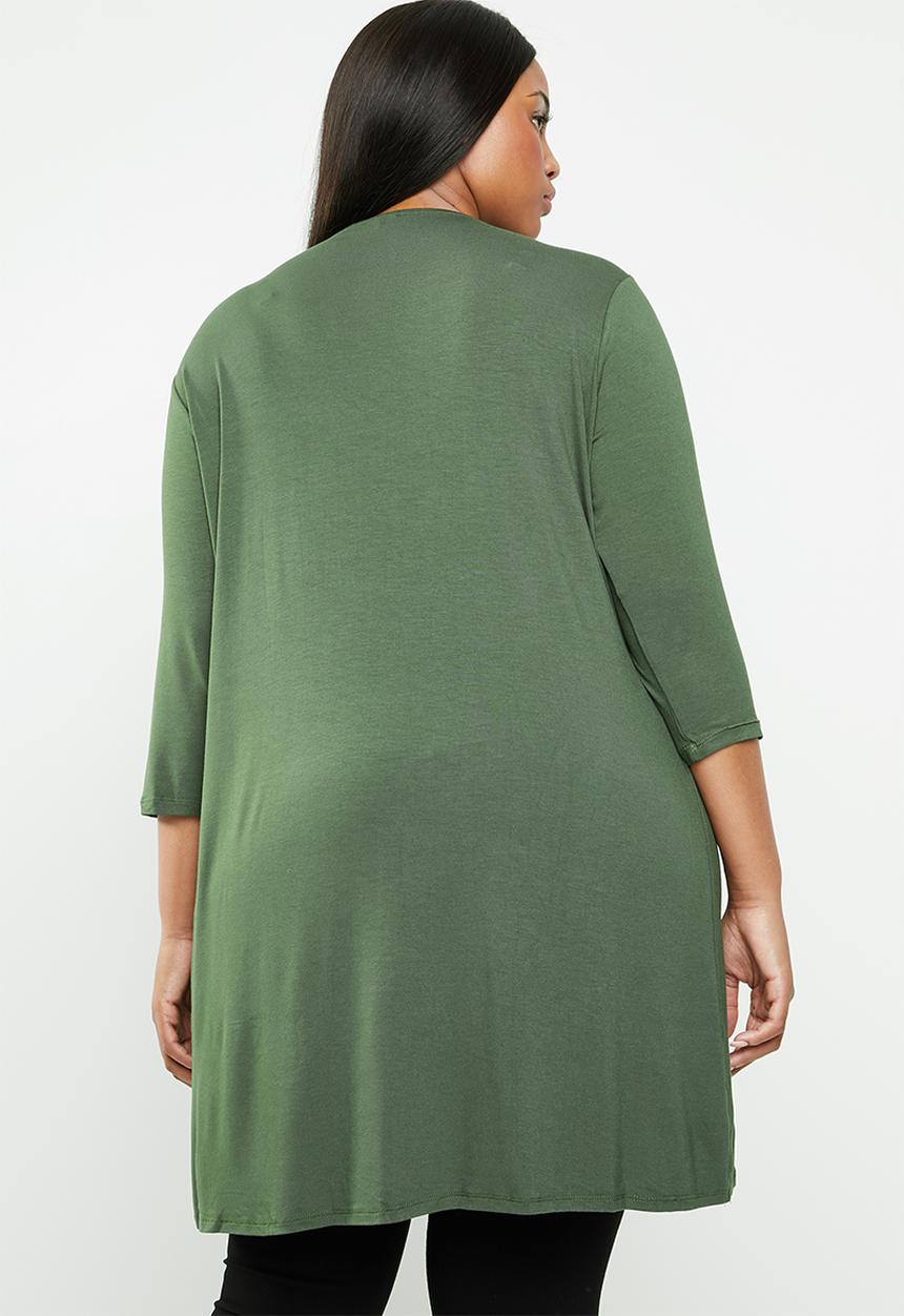 STYLE REPUBLIC PLUS - Mock wrap top - green 