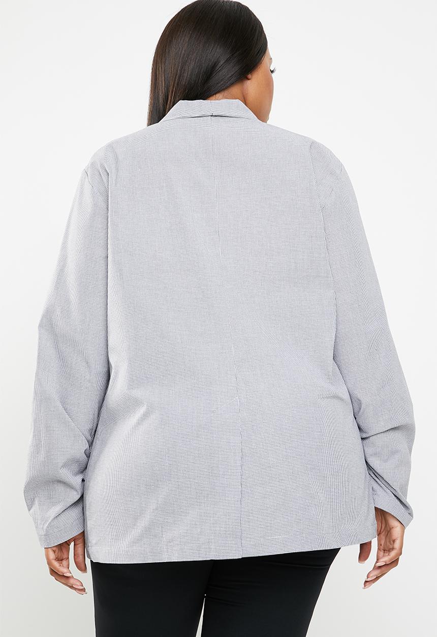 STYLE REPUBLIC PLUS - Ruched sleeve blazer - grey 
