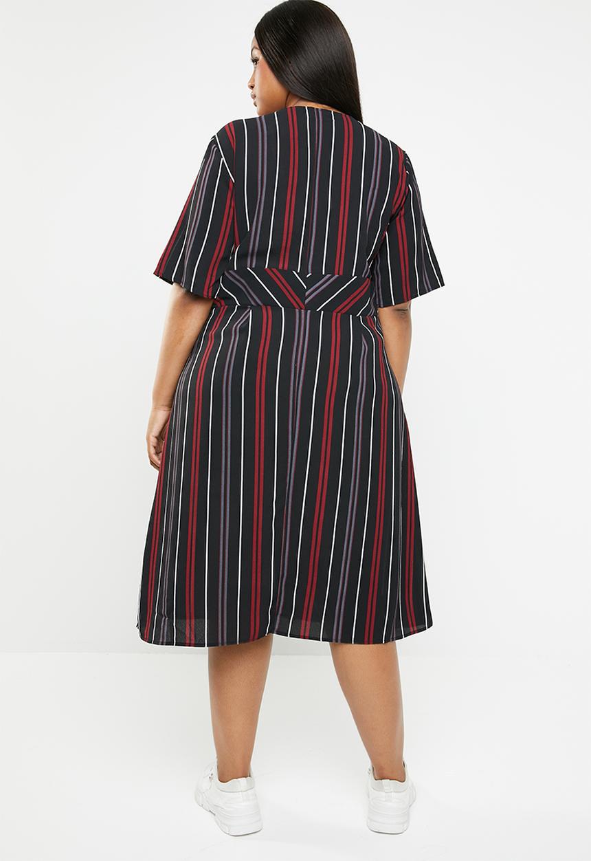 Brave Soul - Plus size stripe midi dress - multi