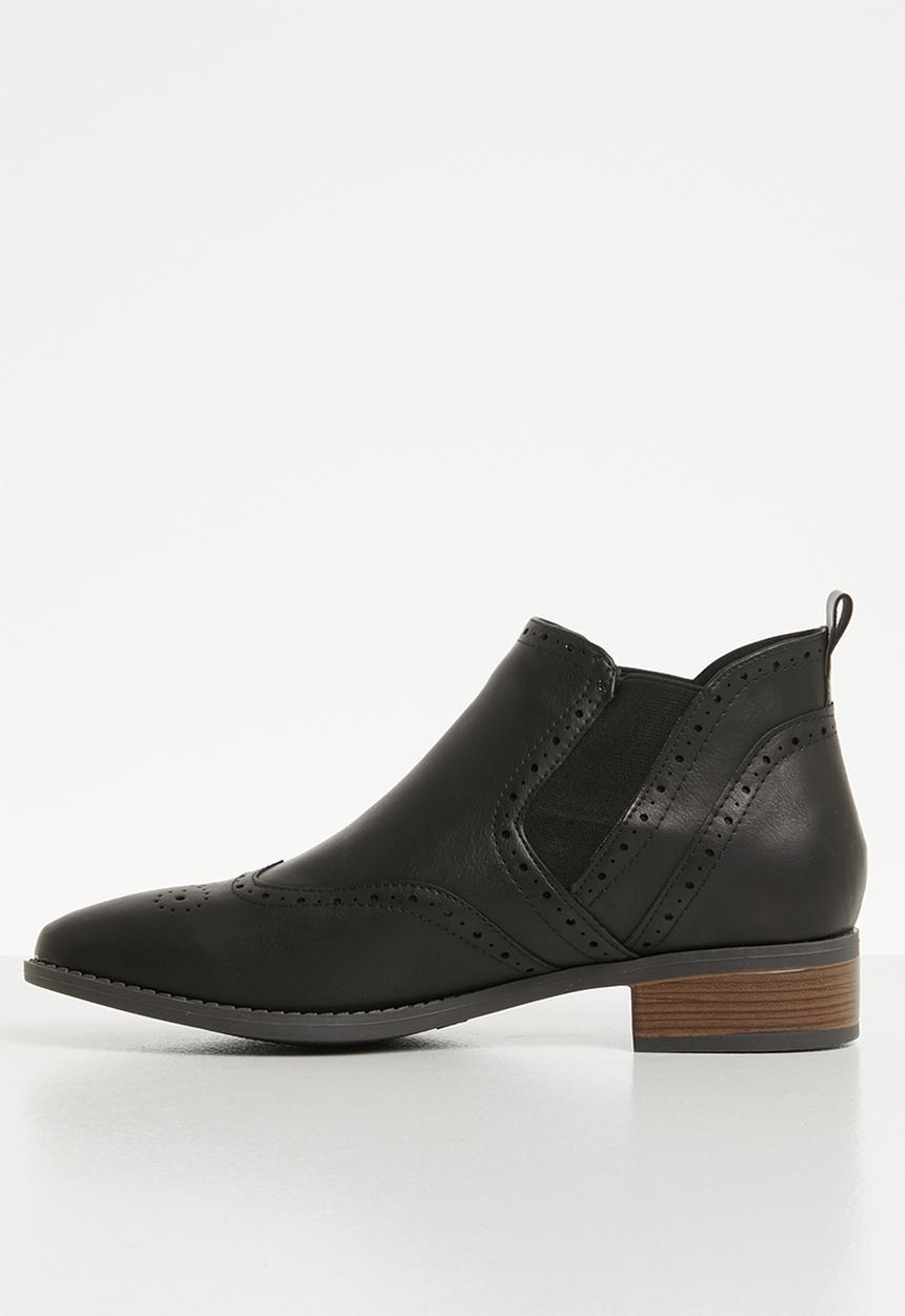 Jada - Brogue chelsea boot - black