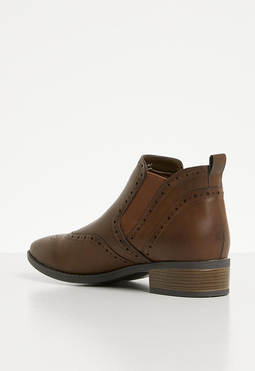 Jada - Brogue chelsea boot - brown