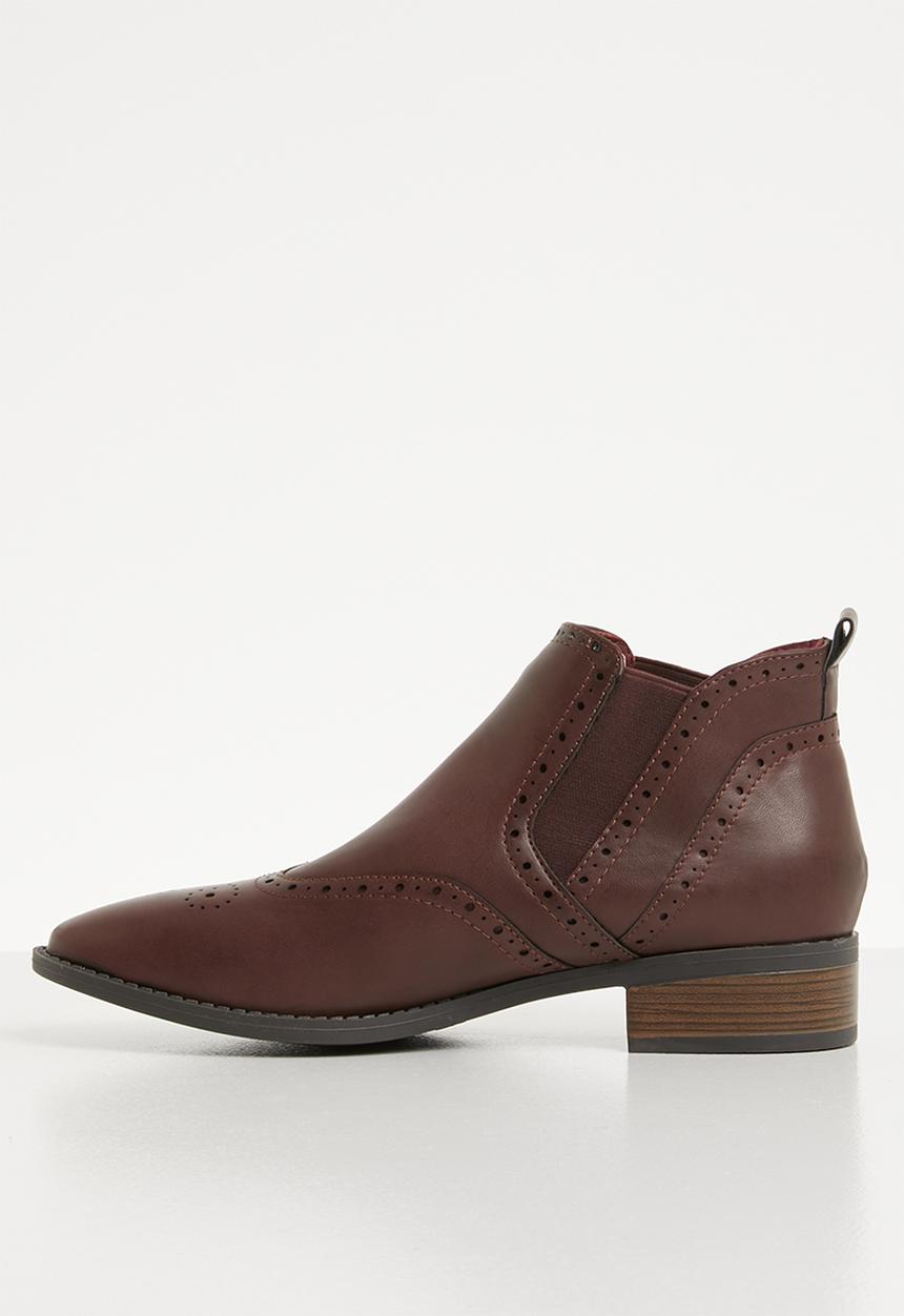 Jada - Brogue chelsea boot - burgundy