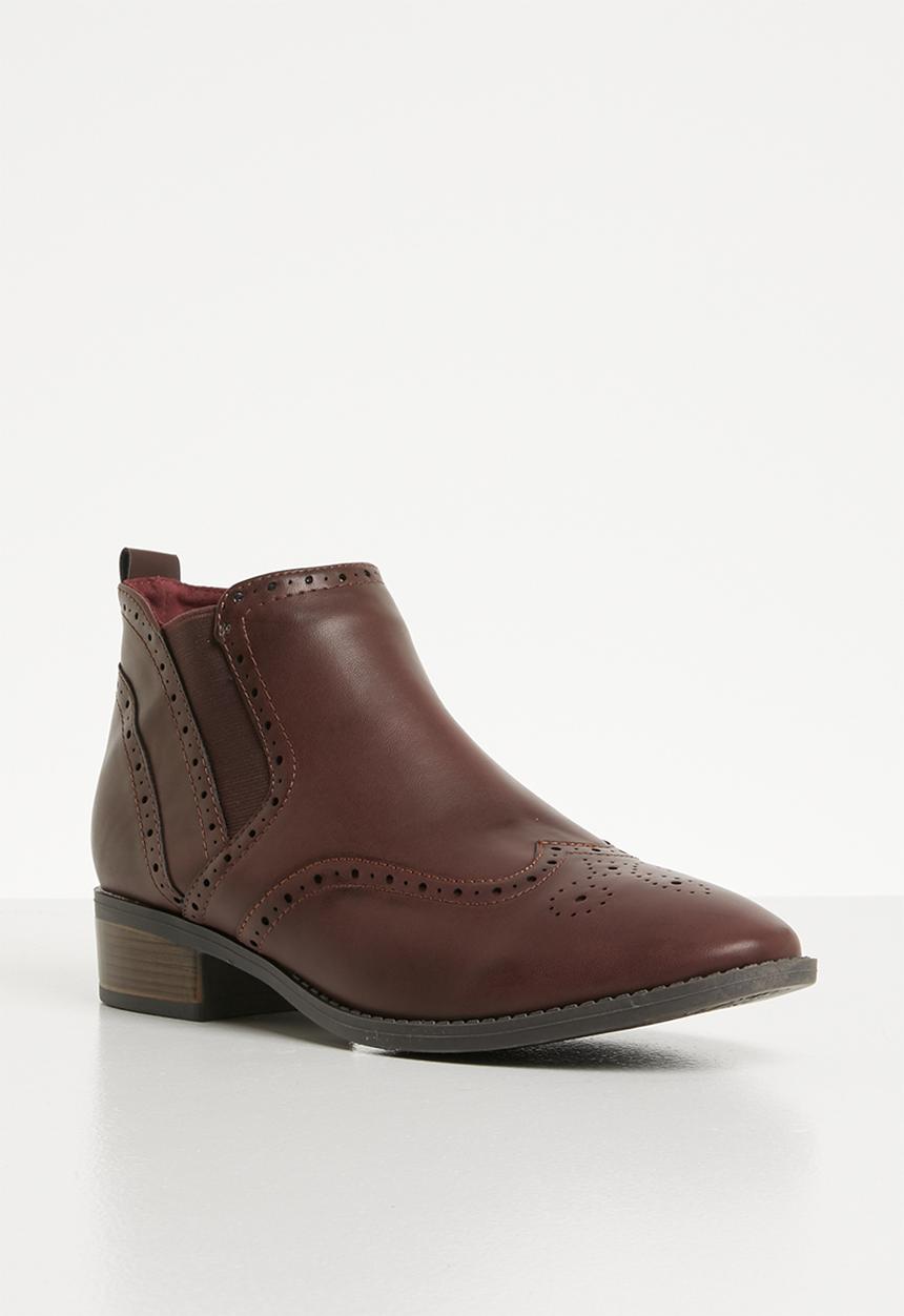 Jada - Brogue chelsea boot - burgundy