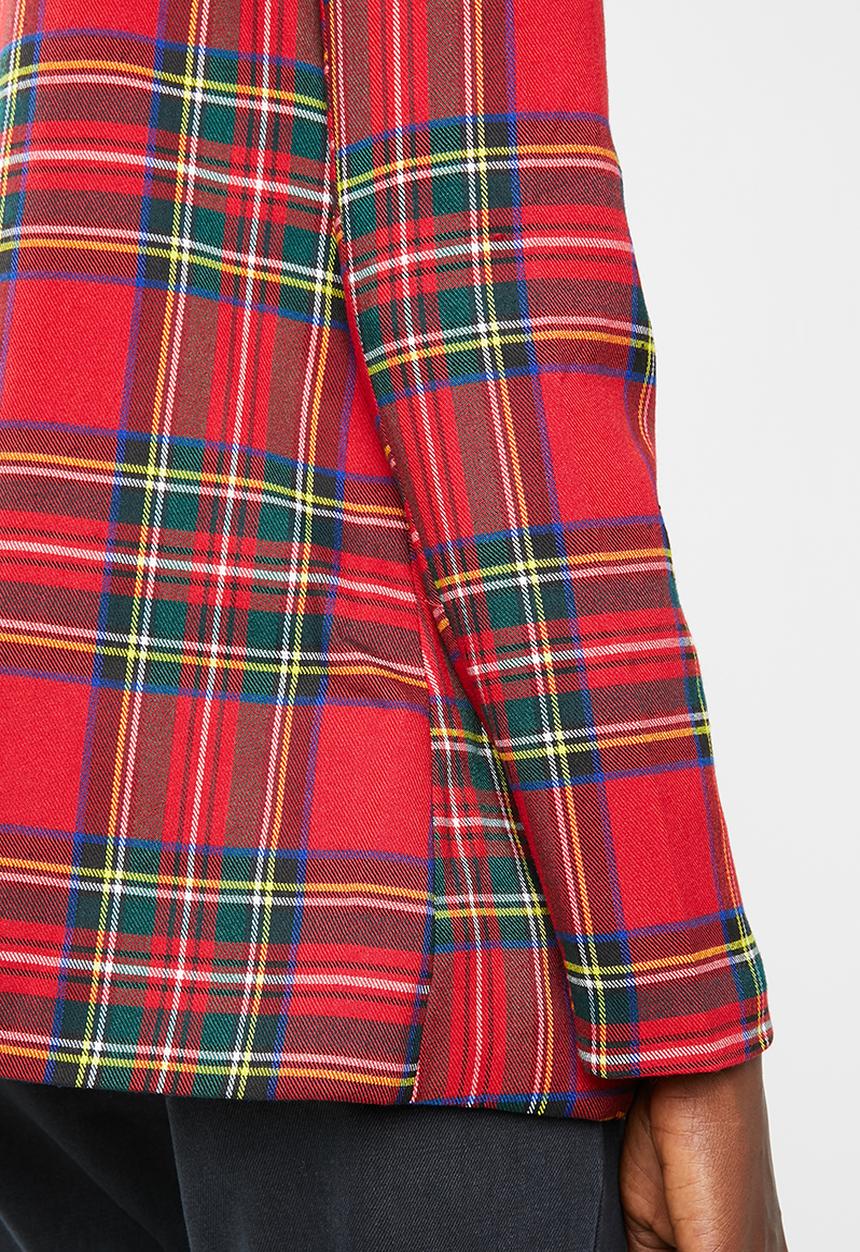 Missguided - Checked oversized blazer - red