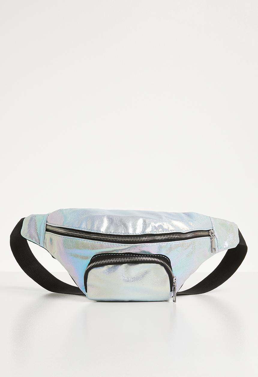 Pop Candy - Zip detailed moon bag - silver