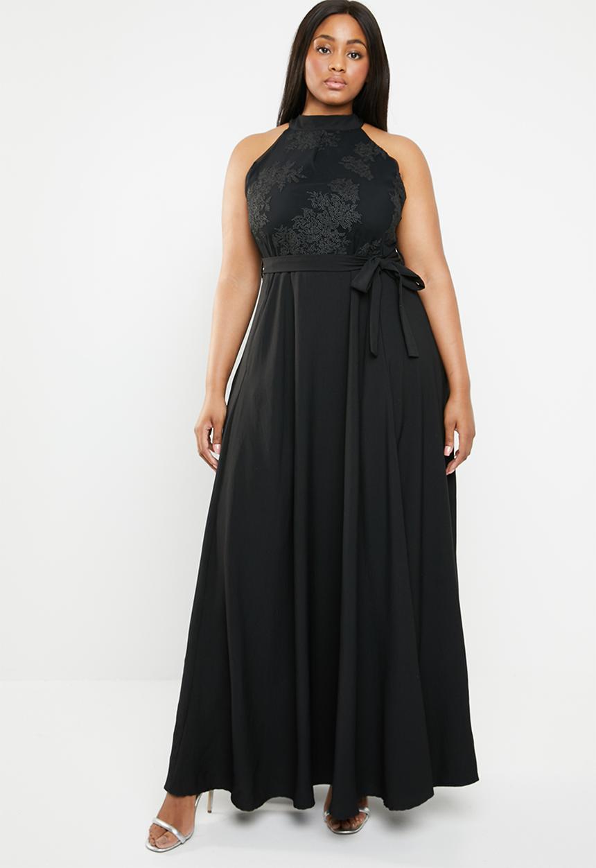 AMANDA LAIRD CHERRY - Mthandeni plus halter maxi dress - black