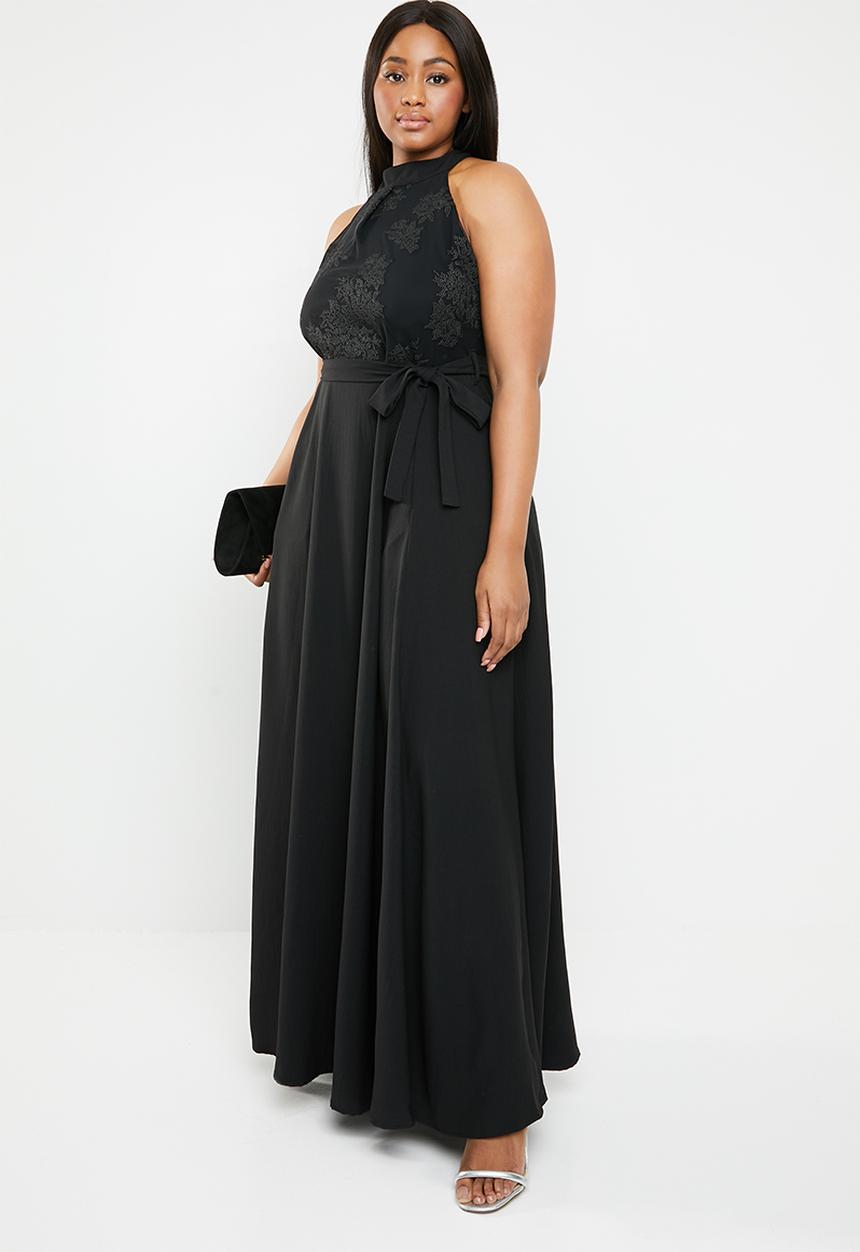 AMANDA LAIRD CHERRY - Mthandeni plus halter maxi dress - black
