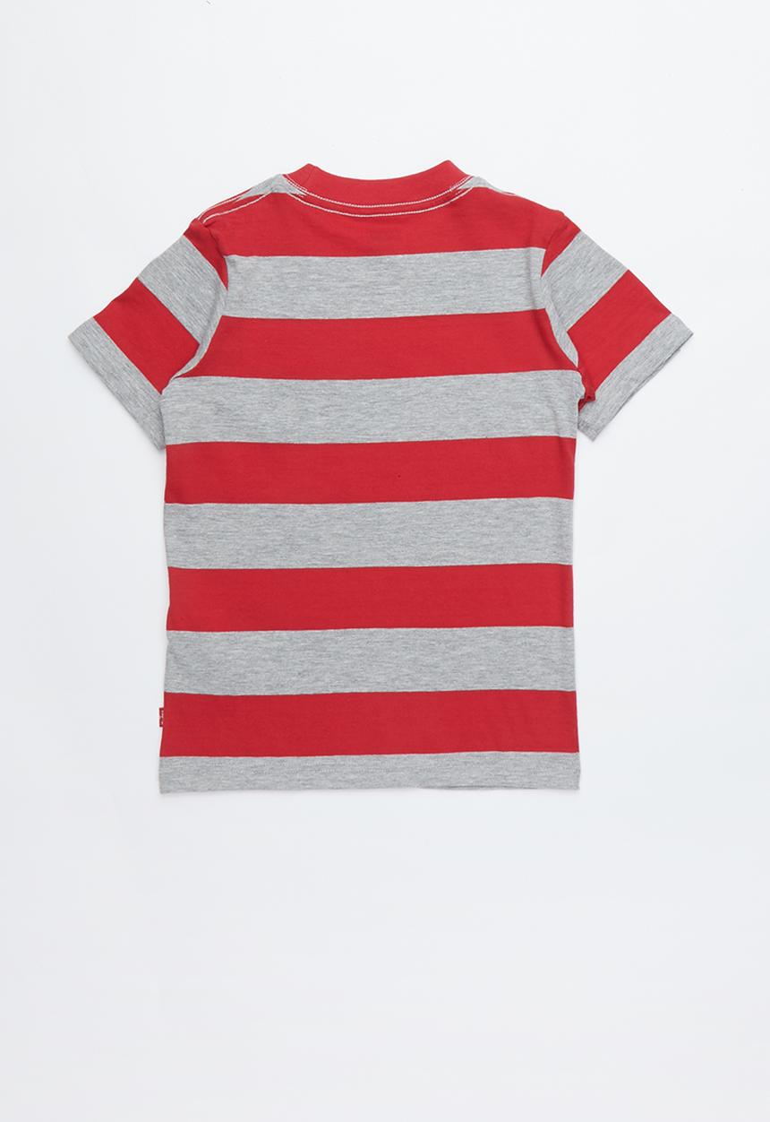 Levi’s® - Pre-boys stripe knit T-shirt - grey & red